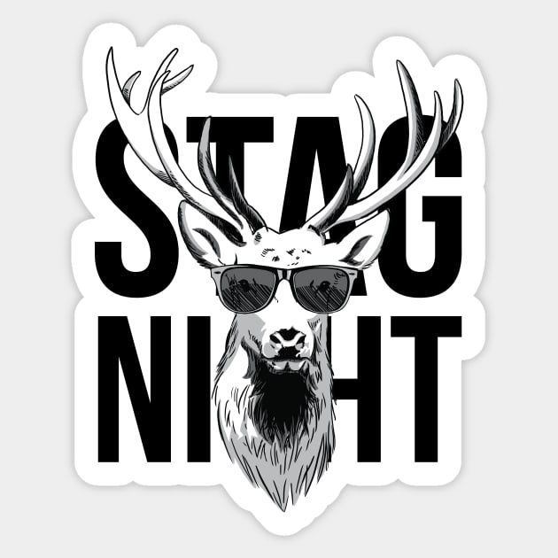 Stag Night Cool Bachelor Party Design Sticker by polliadesign